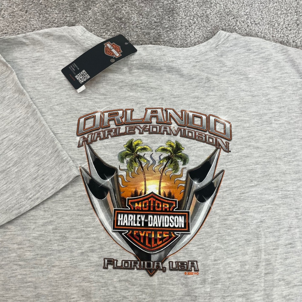 NEW Harley-Davidson Tee Womens 2XL Chrome Pipes Heather Graphic Scoop Neck NWT